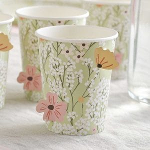 Customized Pop Out Floral Baby Shower Cups