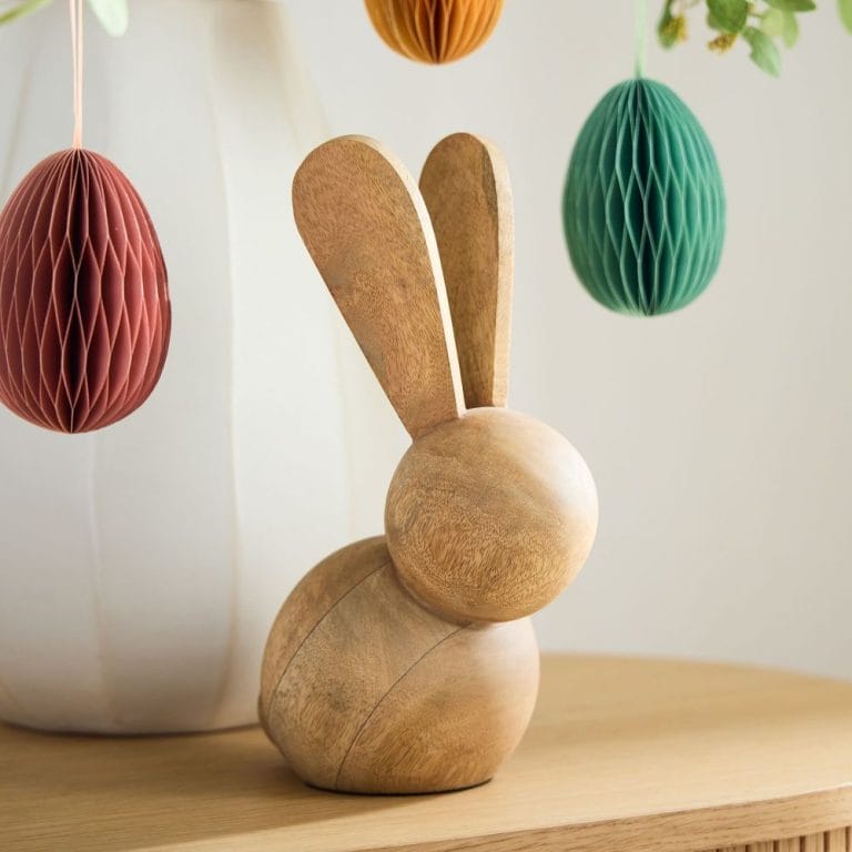 Easter Home Decor Wholesale Wooden Bunny Figurines For Tabletop Decoration