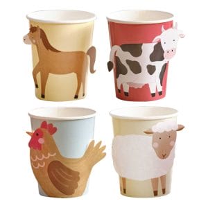 Farm Animals Paper Party Cups Bulk Disposable Cups Supplier