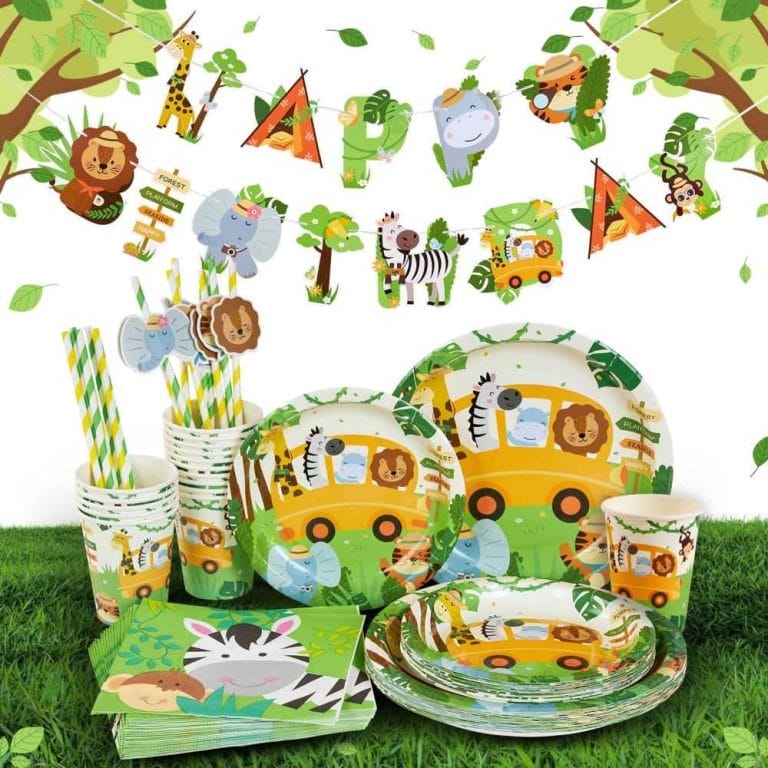 Forest Animals Safari Tableware Set Wholesale Disposable Party Tableware