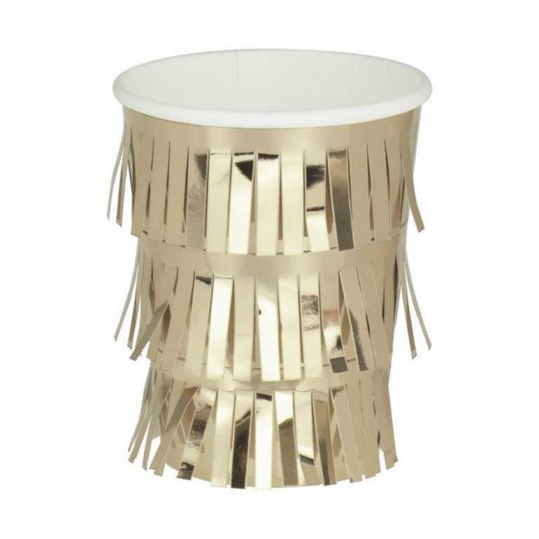 Fringed Gold Paper Cups