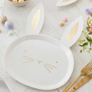 Gold Foiled Easter Bunny Plates Easter Paper Plates Wholesale