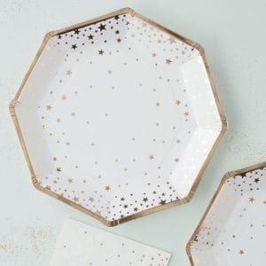 Gold Foiled Star Paper Plates Wholesale Fancy Paper Plates For Party