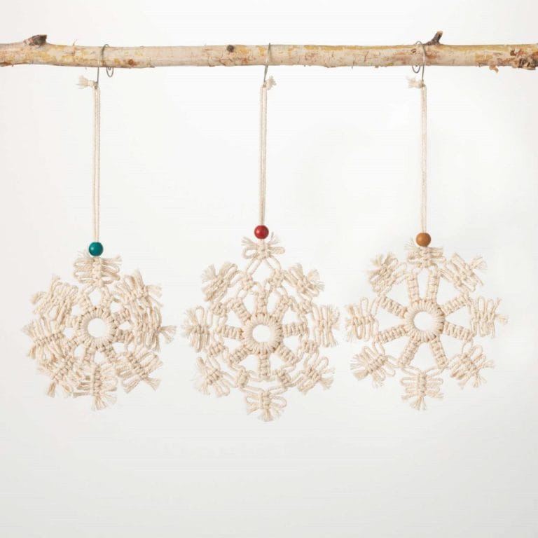 Handcrafted Braided Macramé Christmas Tree Ornaments Custom Holiday Decor