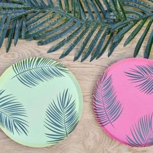 Palm Leaf Printed Party Supplies Bulk Paper Plates