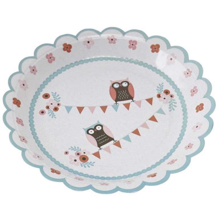 Patchwork Owl Eco Friendly Disposable Plates Wholesale