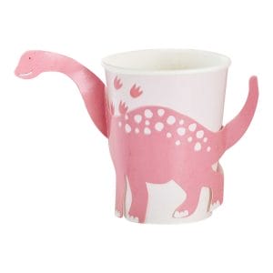 Personalised Pink Pop Out Dinosaur Paper Cup Producer