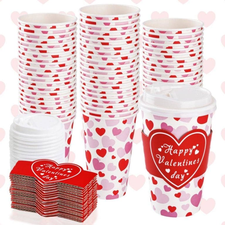 Personalized Disposable Cups Valentine's Day Coffee Cups With Lids And Sleeves