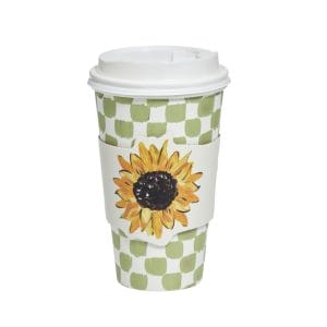 Personalized Sunflower Paper Coffee Cups Lids Cup Sleeves