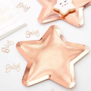 Rose Gold Star Shaped Customizable Paper Plates