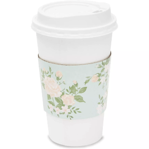 Tailored Floral Coffee Cup Sleeves for Custom Disposable Cups