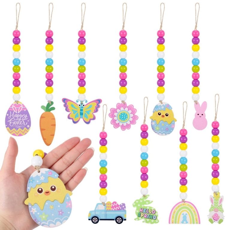 Wholesale Easter Decorations Easter Wood Beaded Garland With Tassels