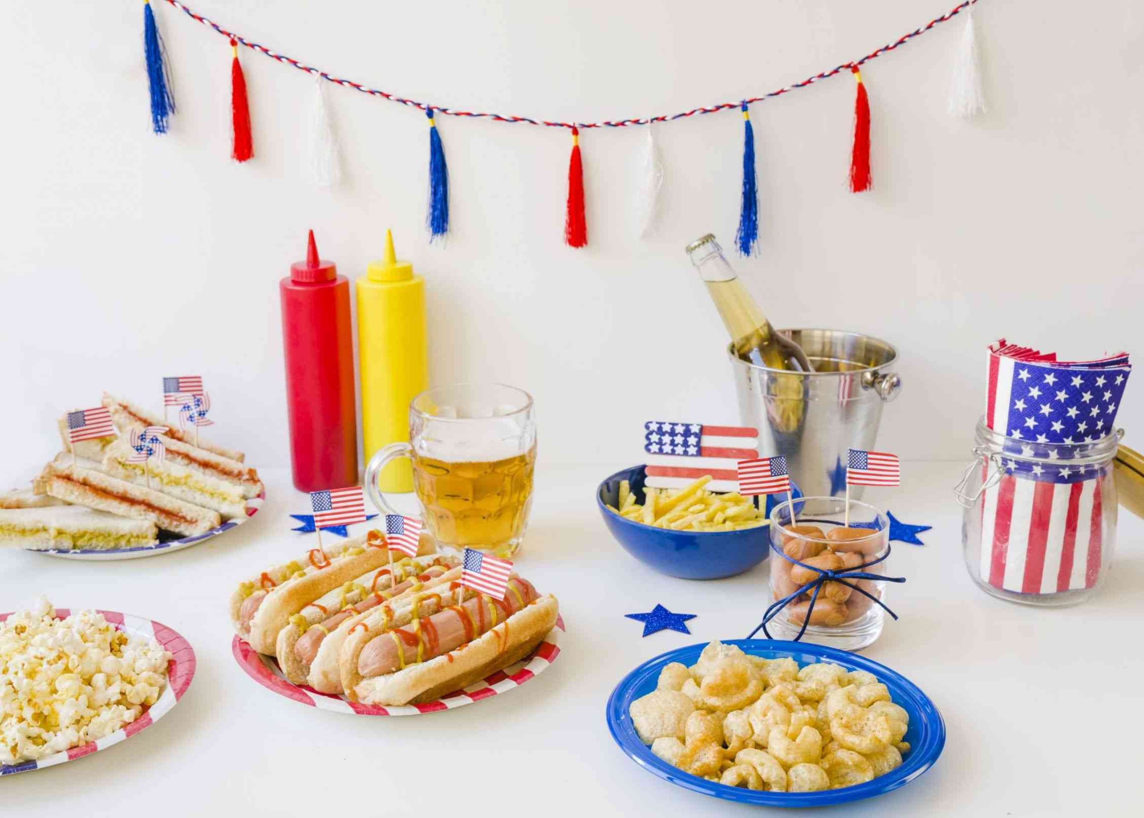 american fast food concept with hot dog party food