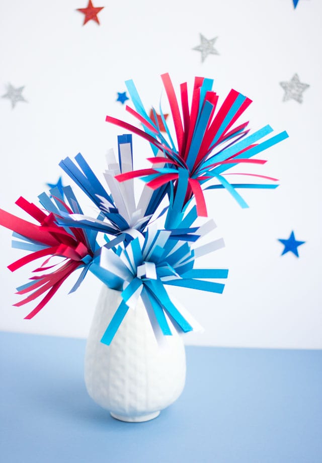 diy paper fireworks centerpiece independence day decor