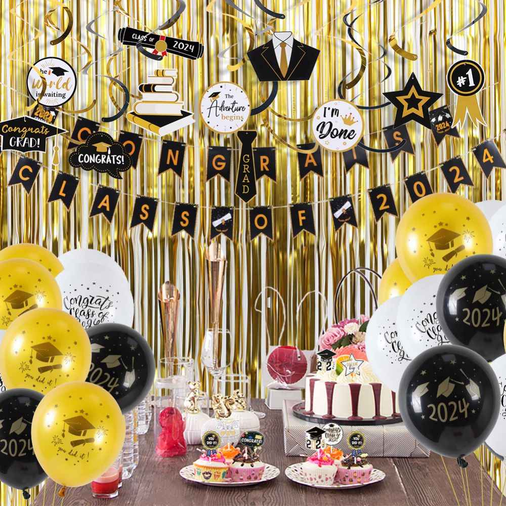 graduation themd party supplies set