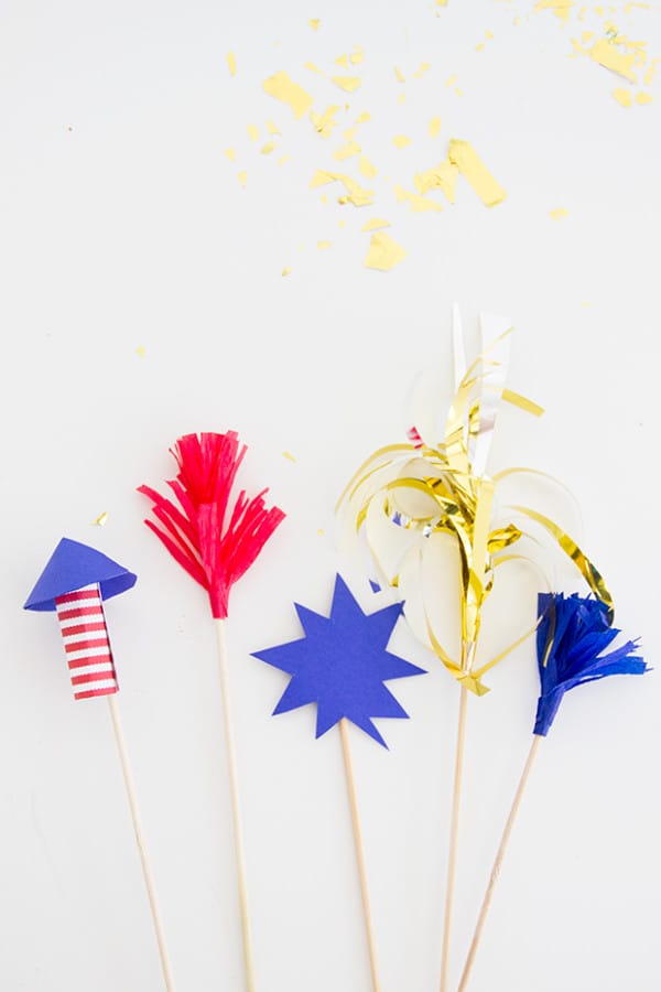 july 4th fireworks drink stirrers