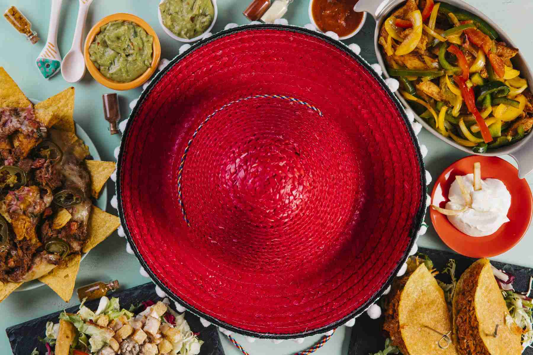 mexican food around sombrero mexican decor trends