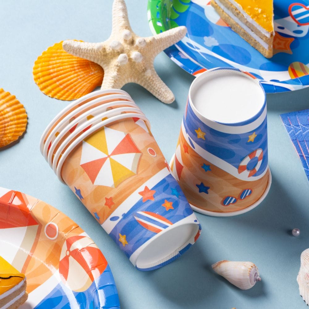 custom party beach paper cups