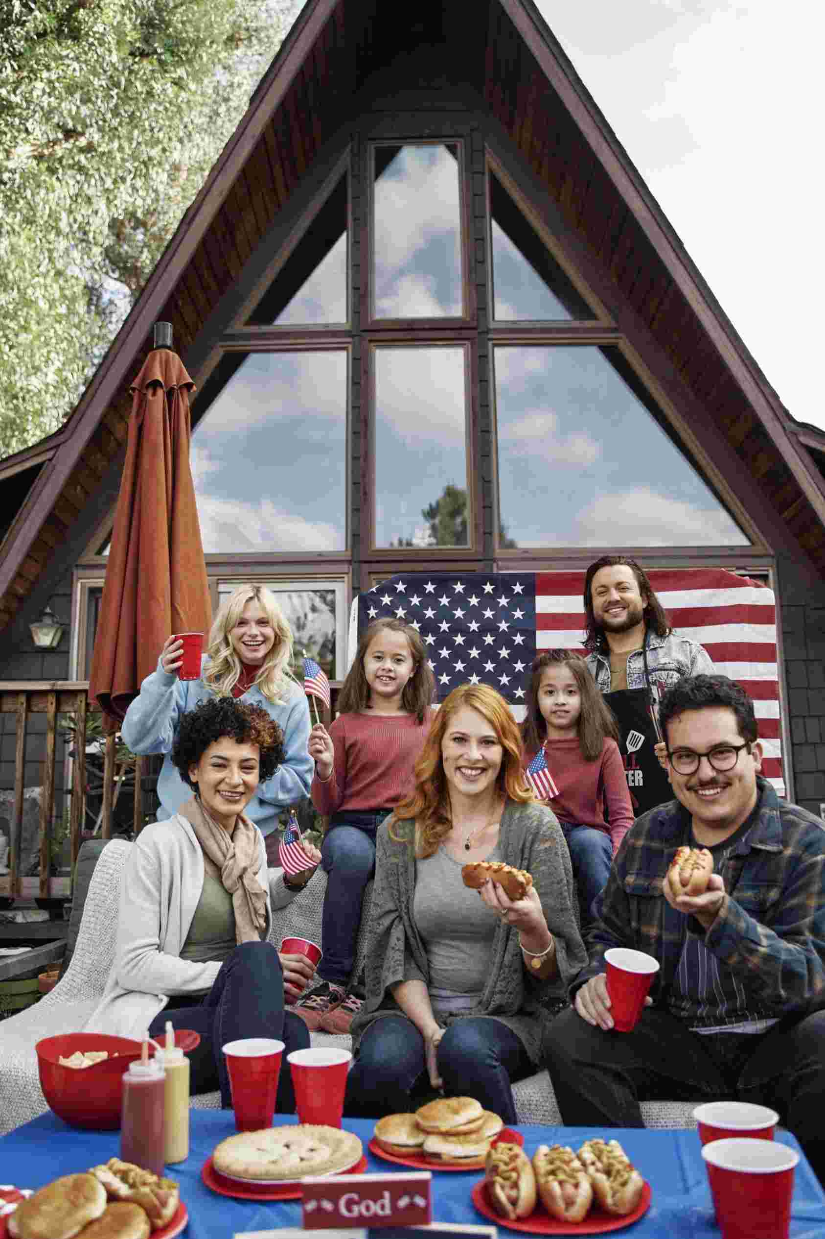 smiley friends celebrating together for independence day