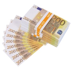 200 Euro Bills Multicolor Play Money Party and Movie Props for Adults