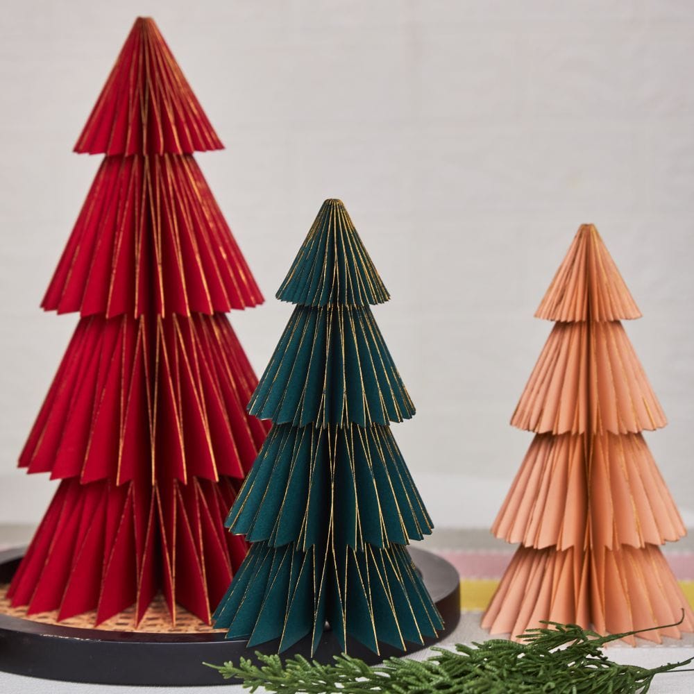 Bulk Christmas Tree Decorations - Assorted Color Paper Honeycomb Pack of 4