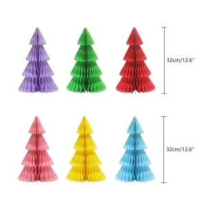 Custom Family Christmas Tree Paper Honeycomb Decorations size