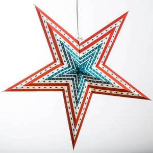 Five-Pointed Star Pattern Decorative Paper Lantern