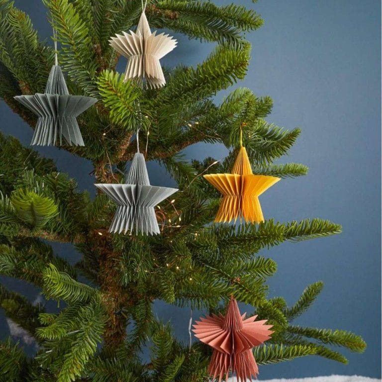 MOQ 500 Sets Personalized Recycled Paper Star Ornament Set of 5