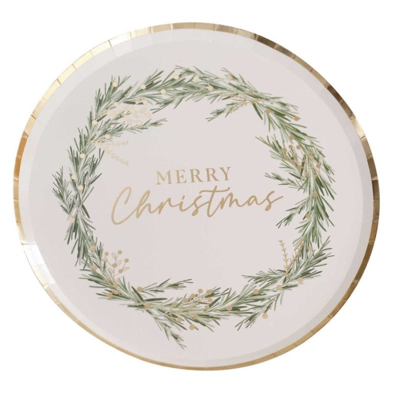 Merry Christmas Paper Plates in Bulk MOQ 10000 PCS