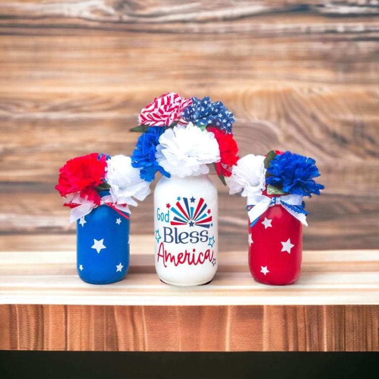 Patriotic Paper Pompoms for 4th Of July Decor