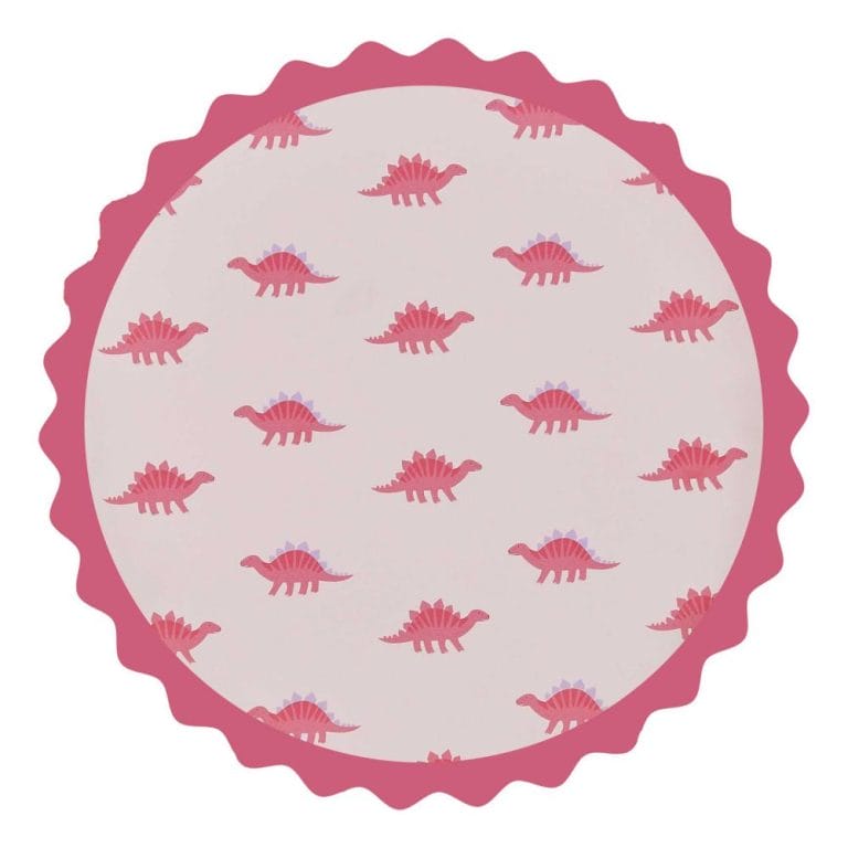 Pink Dinosaur Print Paper Plates