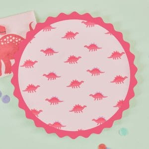 Pink Dinosaur Print Paper Plates Wholesle
