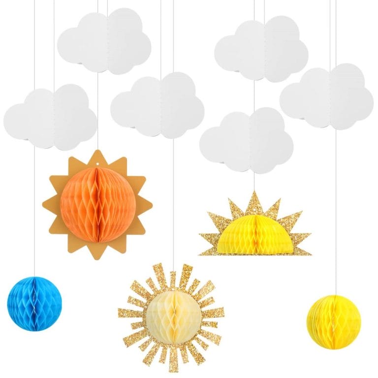 Sun and Clouds Tissue Balls Sun Party Decorations for Birthday Baby Shower