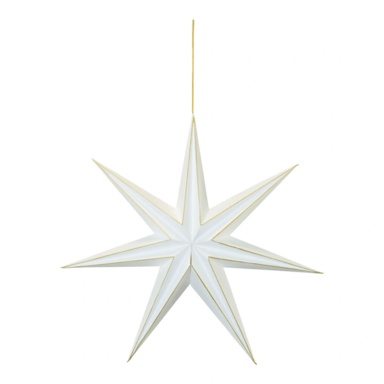 White Gold Paper Seven-Pointed Folding Star With Magnetic Closure 40cm