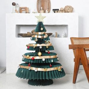 Xmas Paper Honeycomb Tree Decorations Foldable Christmas Tree Wholesale