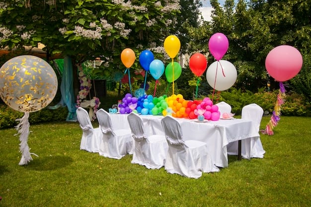 birthday table with rainbow balloons summer holiday park 88194 474