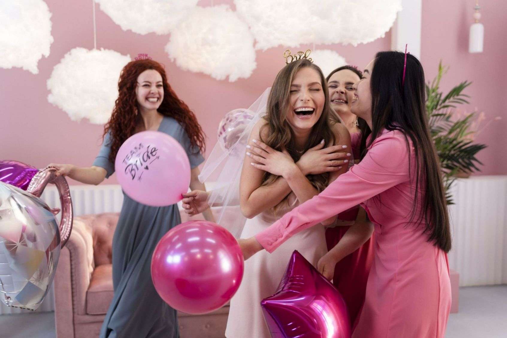 women celebrating bachelorate party