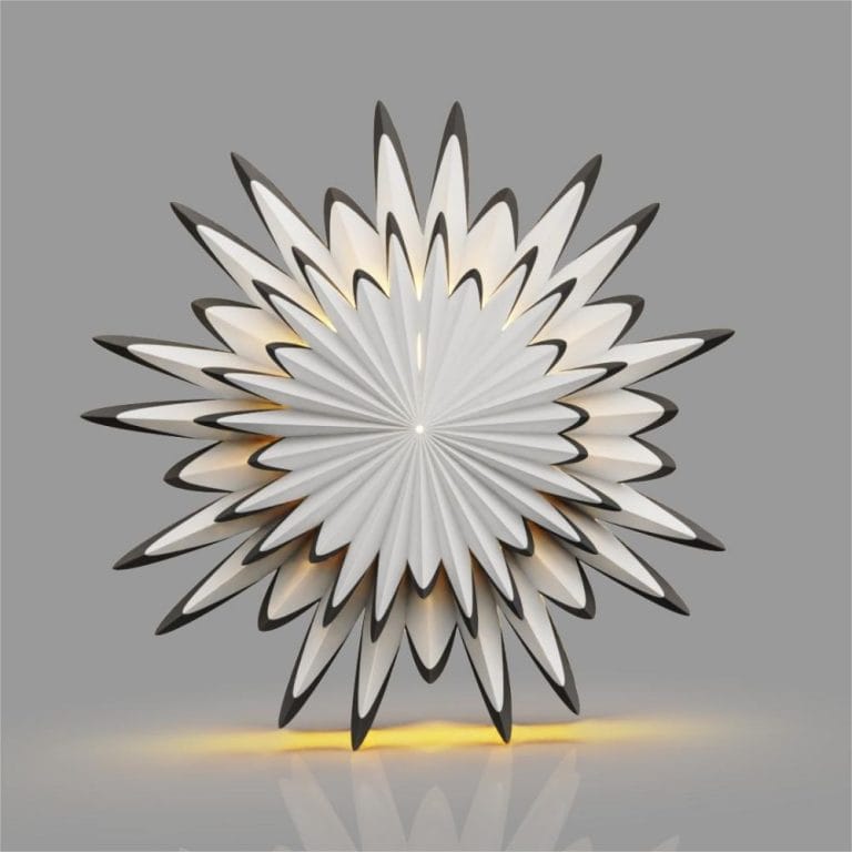 Black Edge Snowflake Star Paper Lamp Ornaments