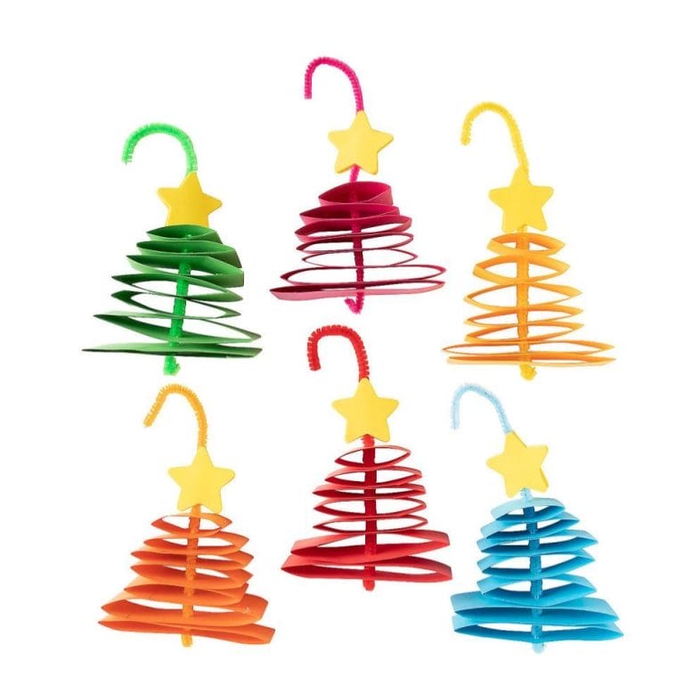 Bright Paper Christmas Tree Ornament DIY Craft Kit