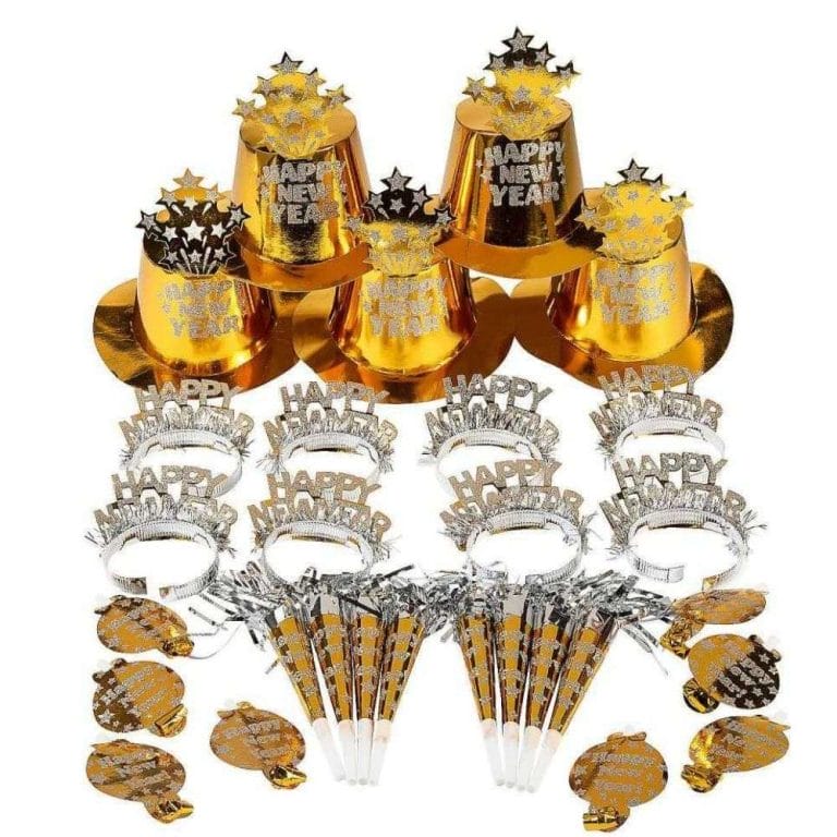 Bulk Gold New Year's Eve Party Kit for 100 Guests