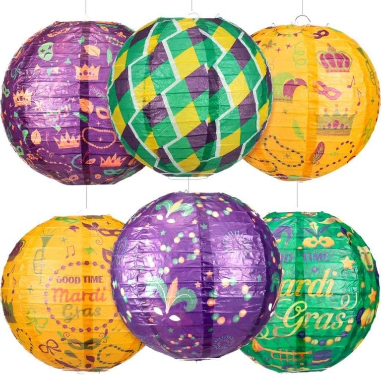 Custom Design Mardi Gras Party Supplies Masquerade Decorative Paper Lanterns 6pcs