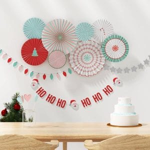 Fancy Paper Fan Decorations With Cutesy Peppermint And Candy Cane Designs