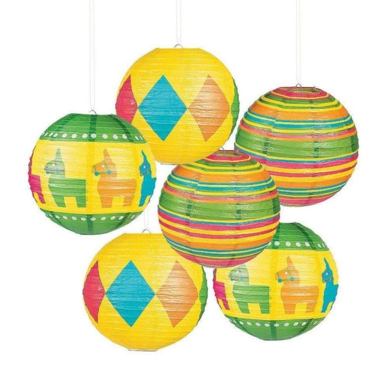 Fiesta Personalized Paper Lanterns Cinco de Mayo Party Supplies