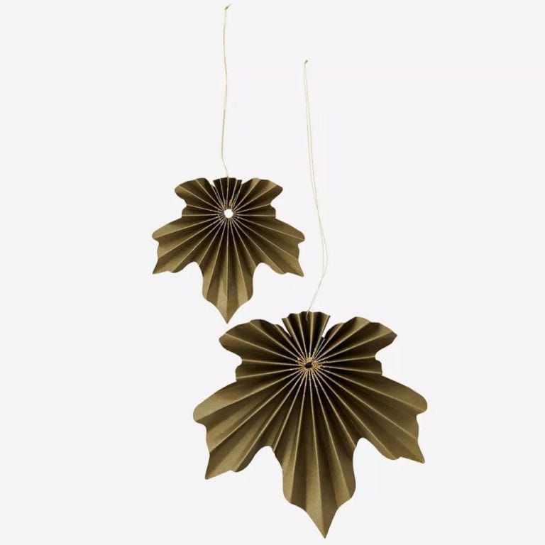 Green Gold Paper Leaves Hanging Paper Fan Party Decorations Wholesale