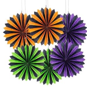 Halloween Hanging Striped Paper Fans Customized Design