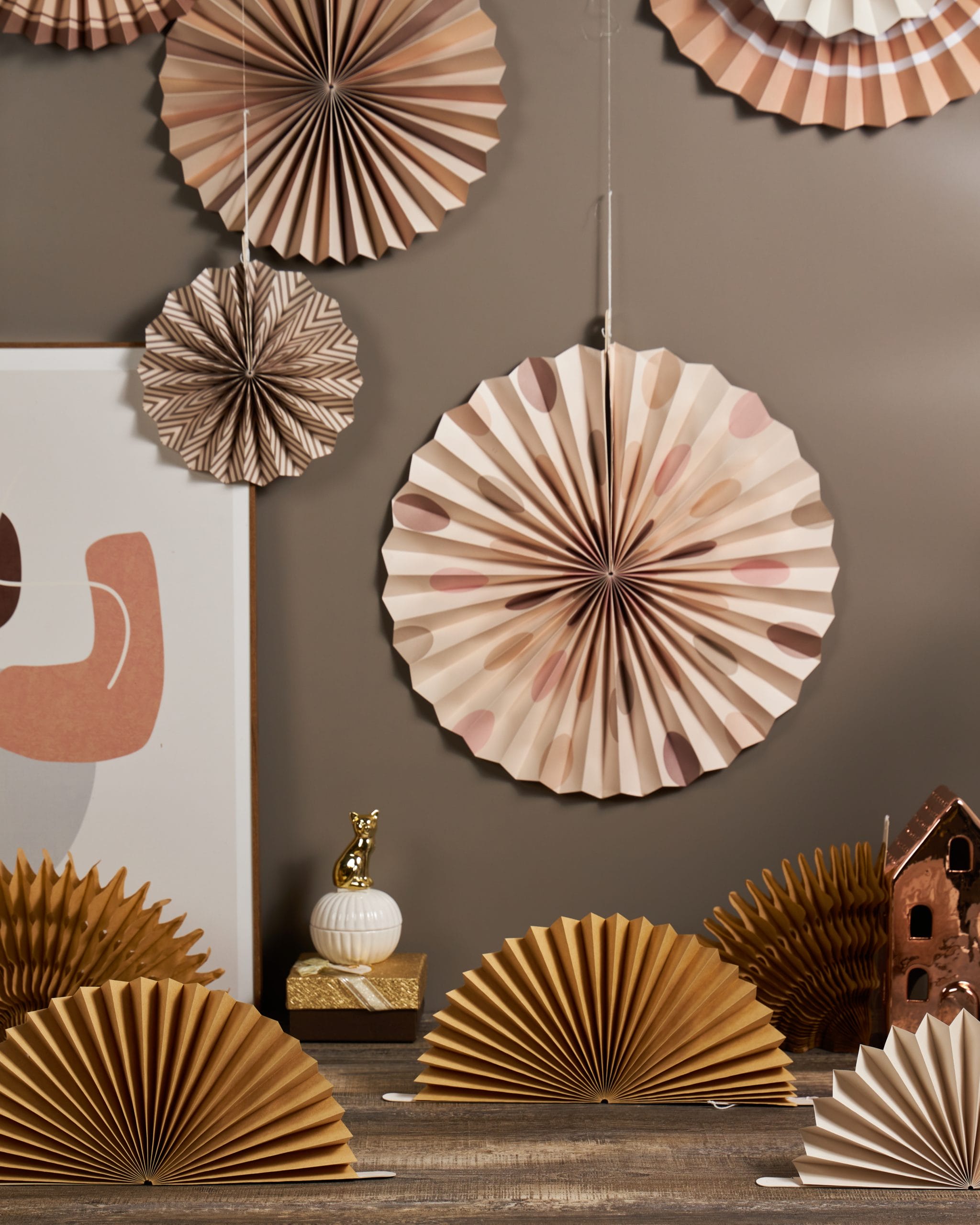 Origami Paper Fans for Home Wall Decor scaled