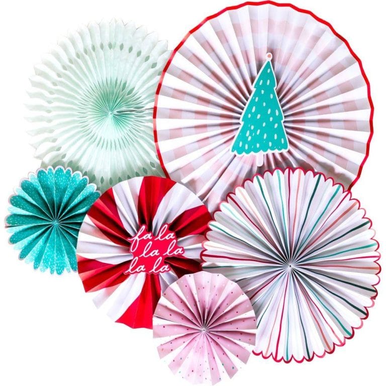 Personalized Christmas Paper Fan Decorations Photo Backdrop Decor