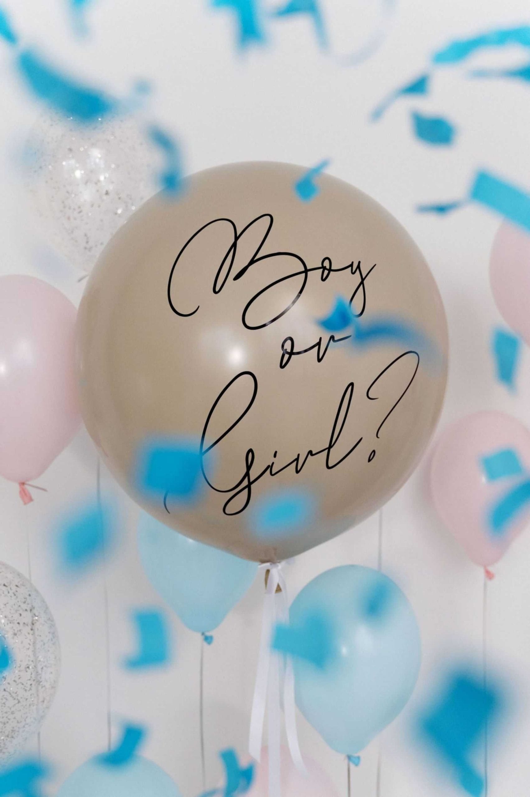 balloon installations and backdrops baby s gender reveal party