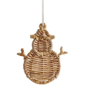 Custom Handcrafted Snowman Wrapped Rattan Ornament Christmas Decorations