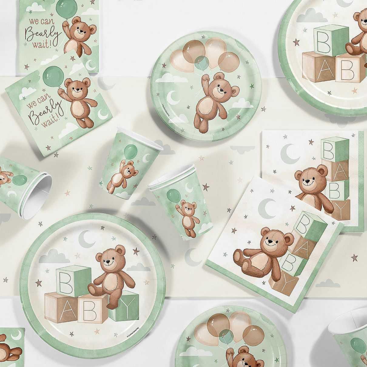 Teddy Bear Table Settings baby shower tableware set